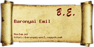 Baronyai Emil névjegykártya